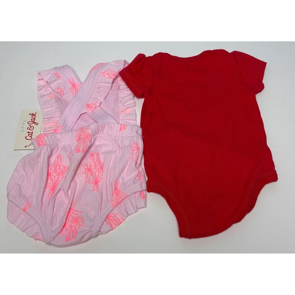 0-3 month lot of 6 baby‎ girl Disney Hello Kitty Bodysuit Romper Bib ruffle new